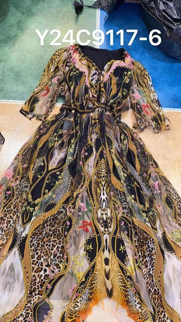 【2024-林姐真丝】重磅100桑蚕丝连衣裙Y24C9117-6