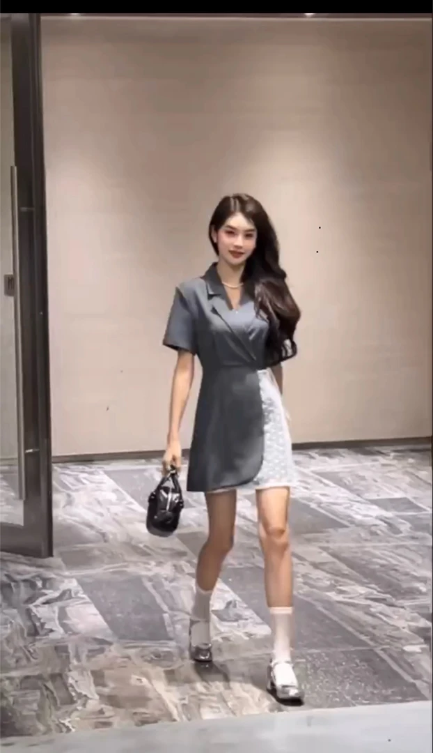 2024夏季新品显瘦气质西装连衣裙