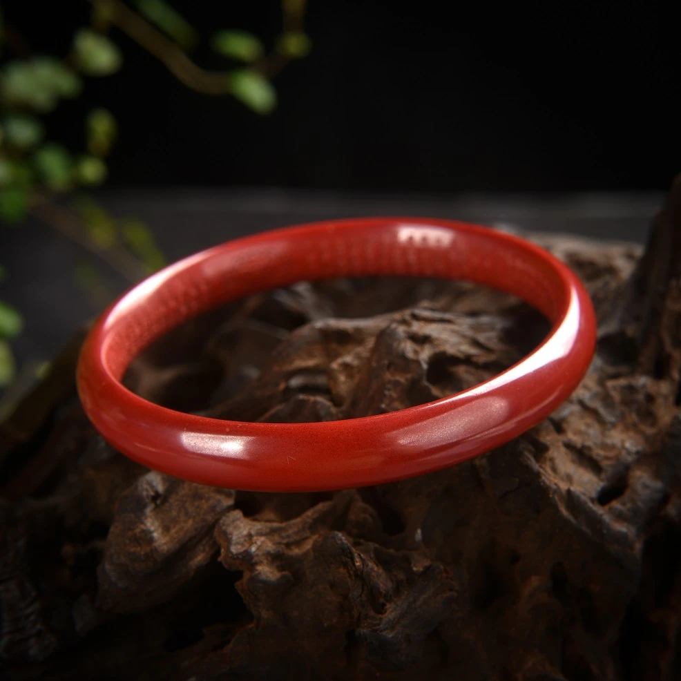 含辰砂工艺品（桃） 红色文字款朱砂手镯（内有圈口、颜色以实物为准）