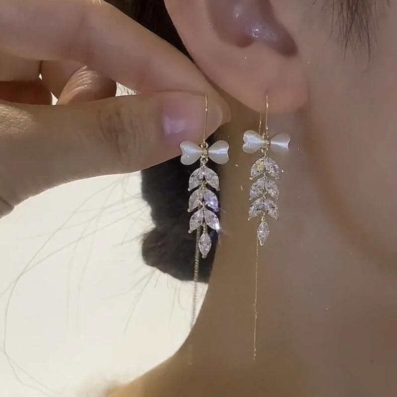 yingyan/赢颜 锌合金耳饰 Y388气质超仙蝴蝶结时尚百搭麦穗耳线