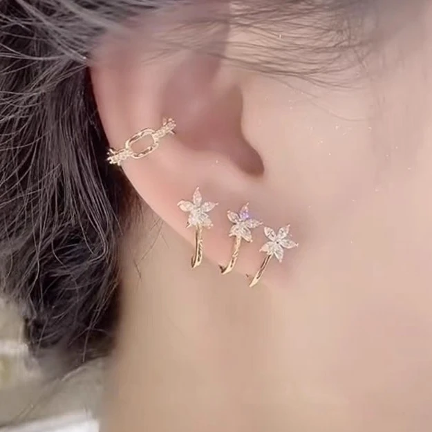 锌合金耳饰 Y155一个耳洞戴出三个耳洞效果的花样年华气质耳钉