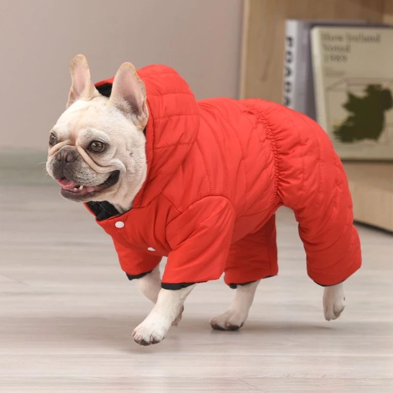法斗专用狗狗衣服秋冬款棉服巴哥斗牛犬四脚冬季加厚保暖冬天棉衣