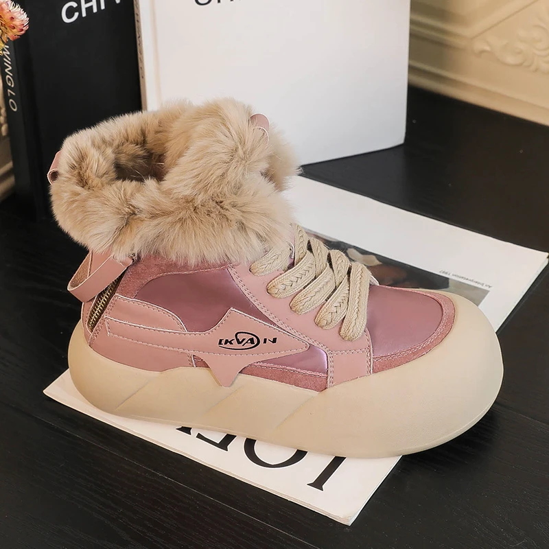 U01616绵羊毛网红雪地靴女加绒加厚保暖4.5cm平底冬季新款