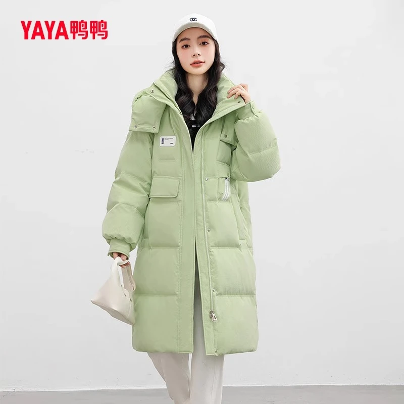 YAYA/鸭鸭中长款加厚冬季时尚休闲百搭女士秋冬连帽YE3B620363W