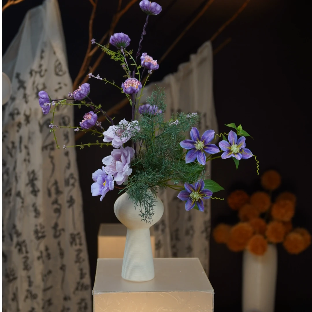 【慕野】紫雾 原创高级感仿真花家装假花客厅摆件仿干花逼真鲜花