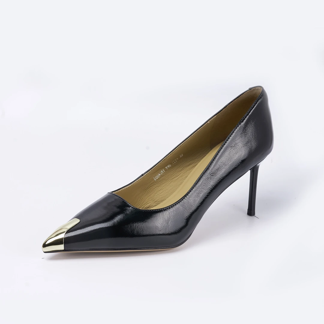 新款亮面浅口法式高跟鞋细跟时尚008181