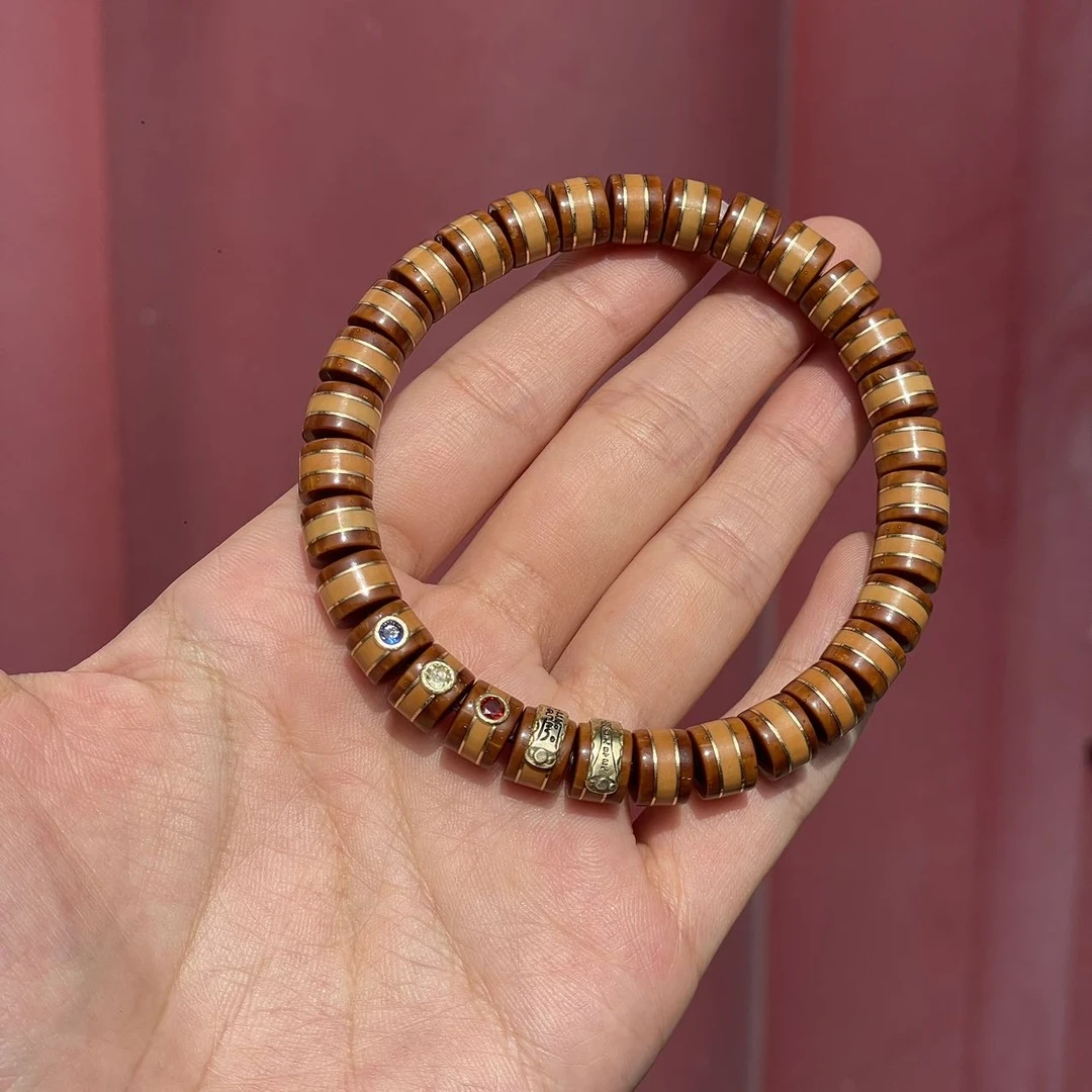 【曹掌柜精选】28 G99346-紫金鼠镶嵌单圈手串-多样性发其一-9mm+