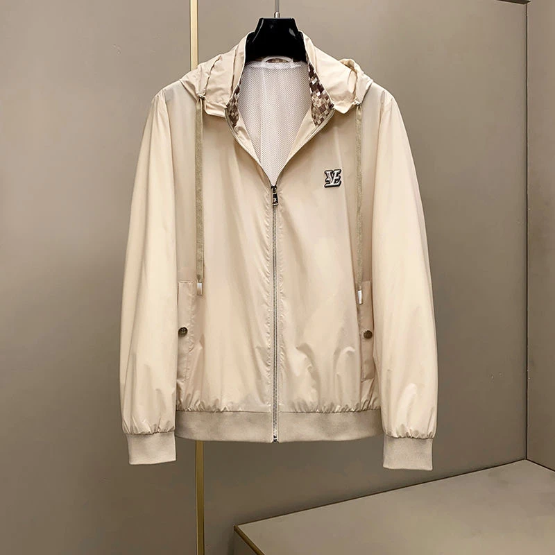 欧洲站轻奢潮牌高品质男装春夏新款可脱卸帽休闲夹克潮流时尚外套
