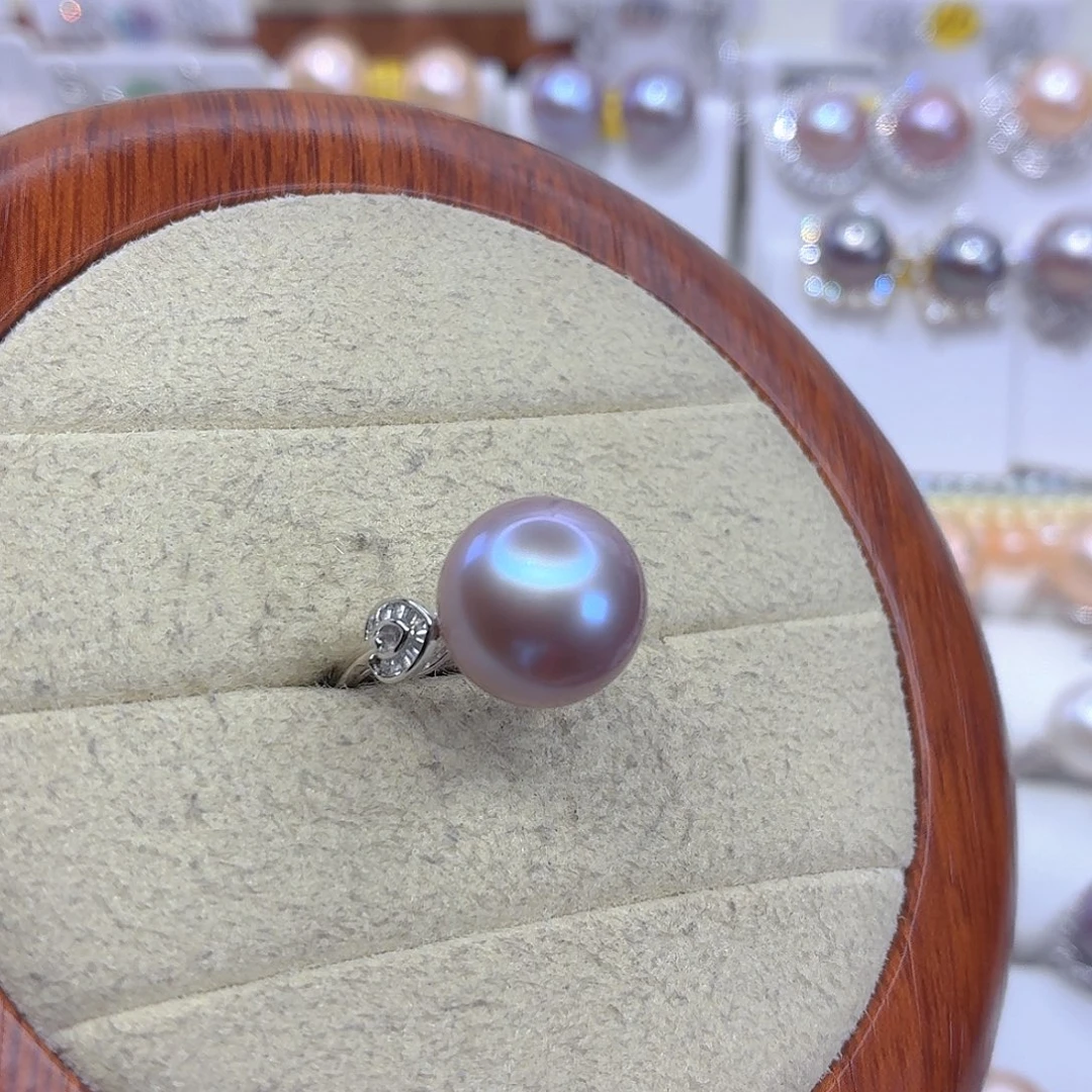 一***卡银S925镶嵌戒指淡水珍珠F