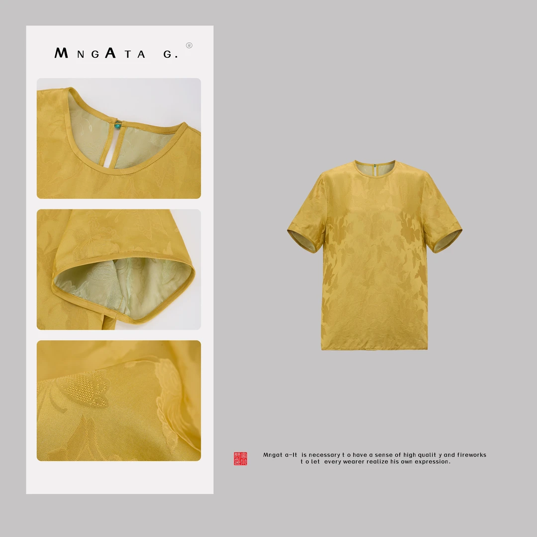 MNGATA G.宫小妍【金蝶子】桑蚕丝夏日新中式中国风休闲上衣5011758