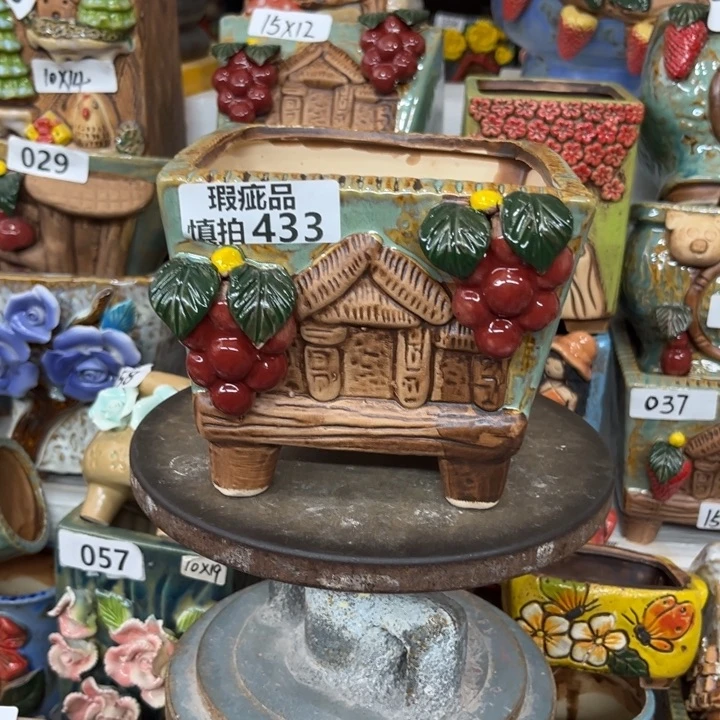 紫砂花盆暖**粗陶材质多肉花盆433