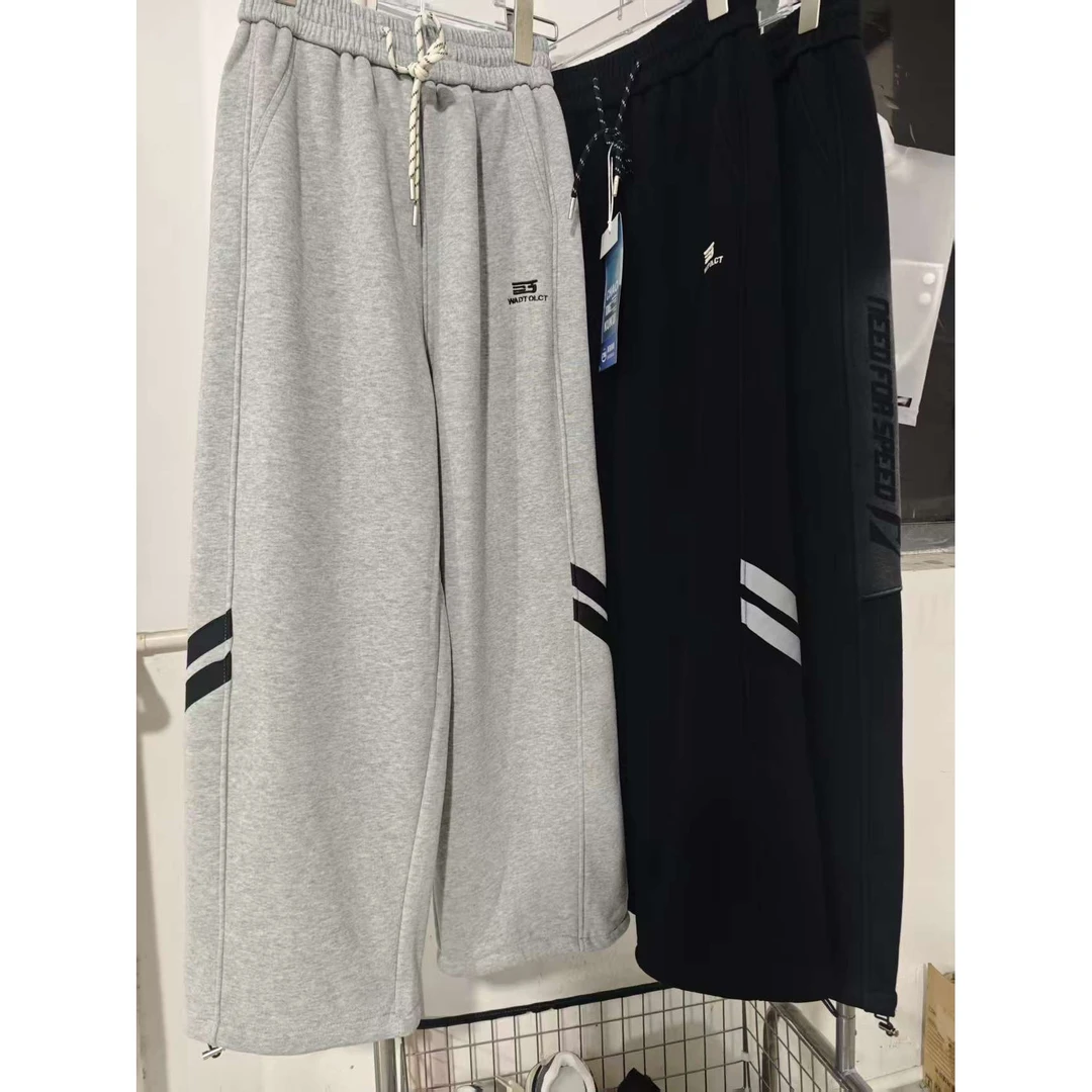 【25011-黑色】青少年秋冬款一体绒运动卫裤