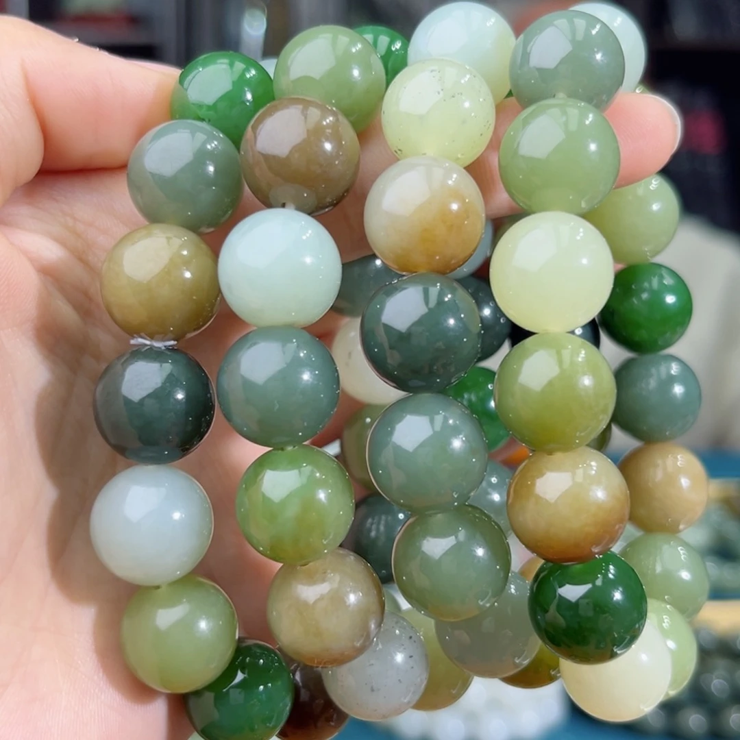 和田玉手串未镶嵌手串纯天然和田多宝14多样性拍一发一微瑕