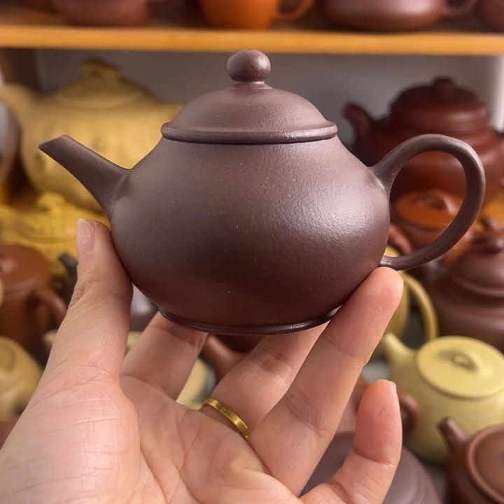 紫砂茶壶150cc紫泥半手