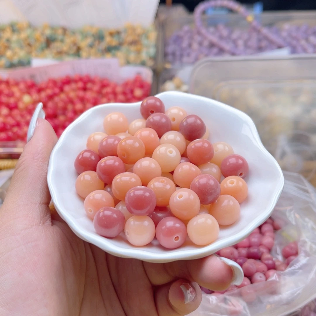 白玉菩提吊坠q11.75mm120颗。印尼果冻粉