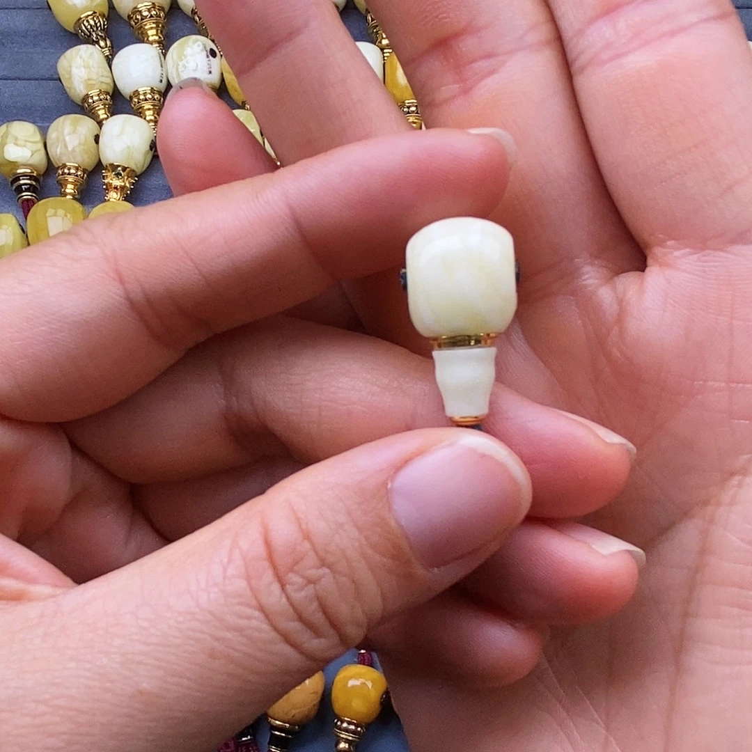 琥珀18K金镶嵌裸石12mm 蜜蜡金腰带三通