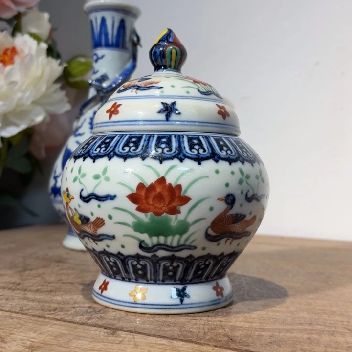 春***风摆件陶青花瓷器摆件现代工艺品