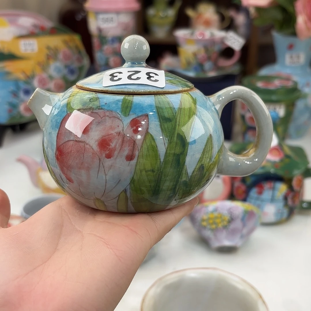 景德镇手绘高温釉下彩陶瓷茶具