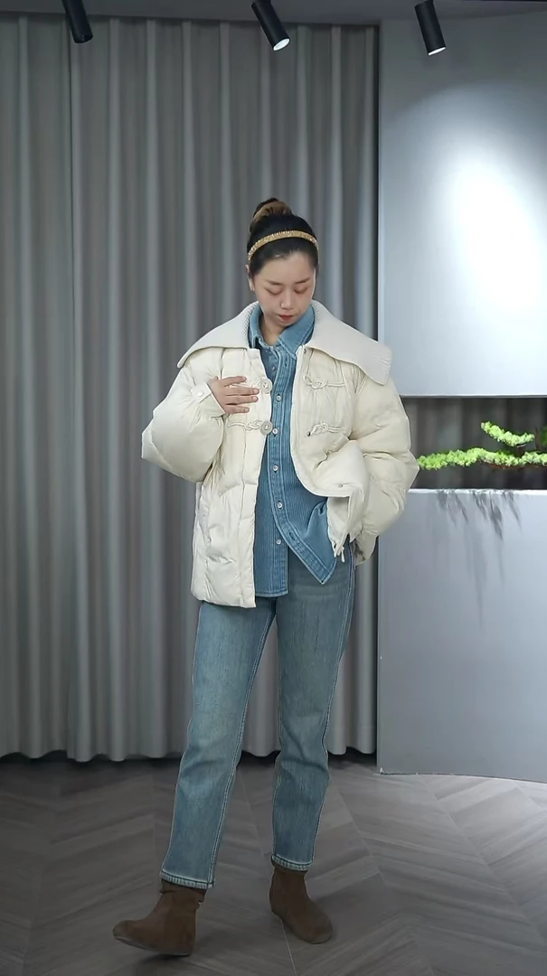 【叙境】国风韩版羽绒服女休闲90白鸭绒时尚盘扣冬季保暖外套8315