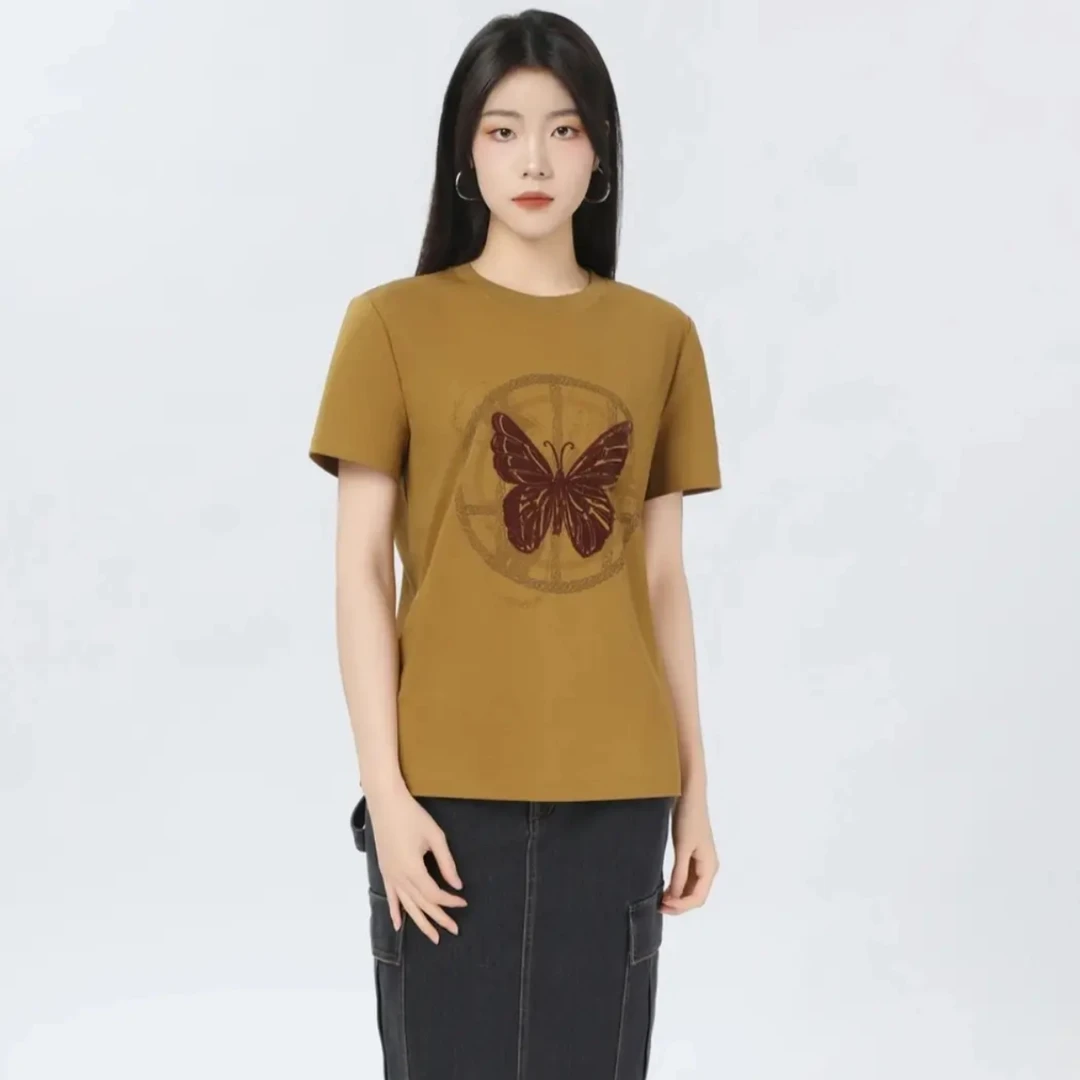 阿玛施【官方正品】 夏日穿搭时尚百搭涂鸦印花圆领短袖T恤530082