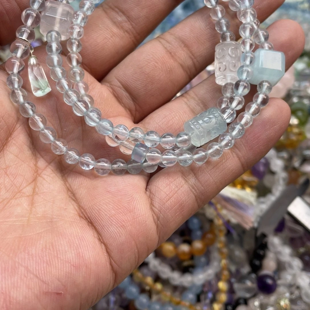 银S925镶嵌手链烟晶