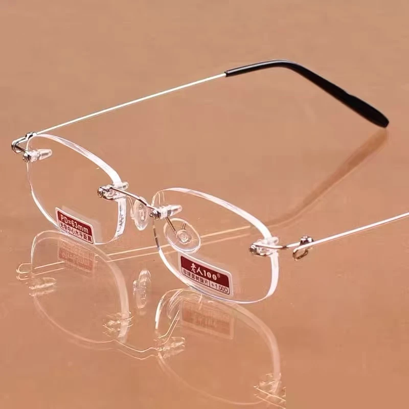 时尚无框超轻树脂男女款高清老花镜男款气质网红复古半框韩版切边
