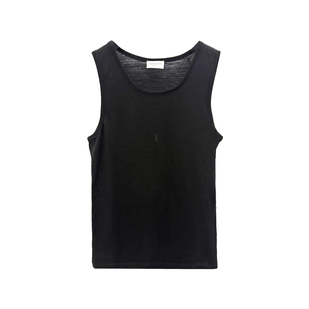 全新未使用 YSL/圣罗兰 刺绣LOGO无袖背心