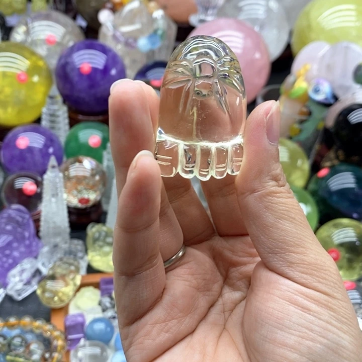 石材天然黄水晶摆件