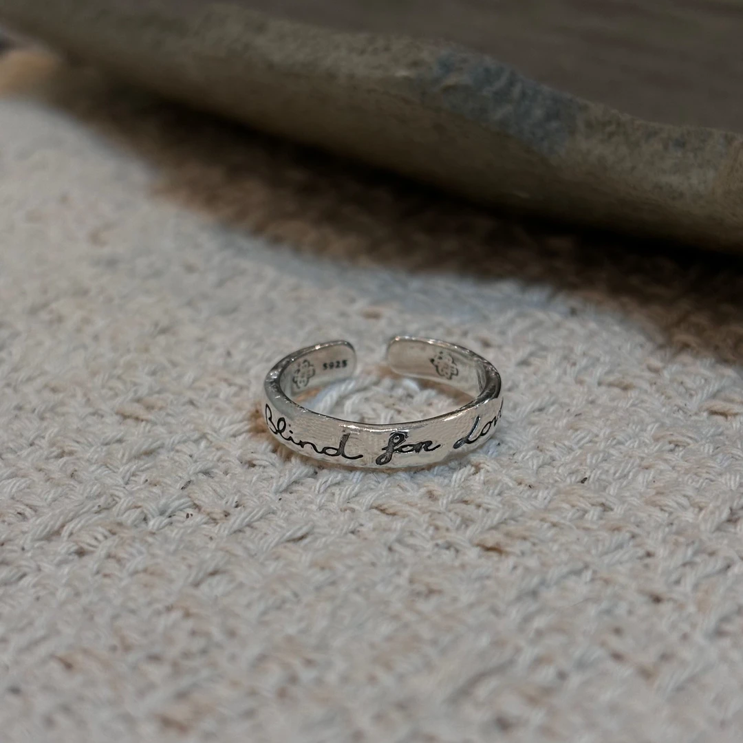 925银戒指 【无畏的爱】小众百搭甜美精致时尚气质925情侣素款戒指