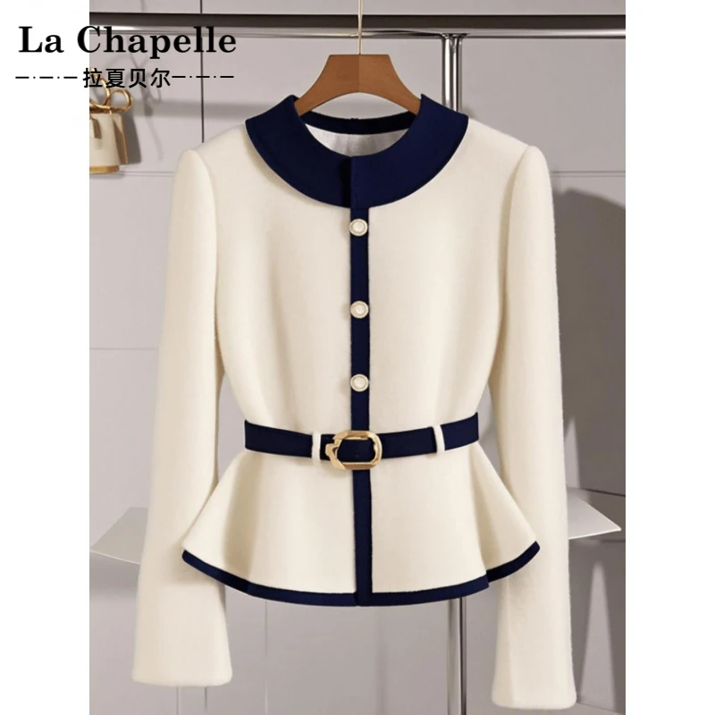 拉夏贝尔新款2025秋季减龄时尚小香风名媛收腰超好看韩系短款开衫