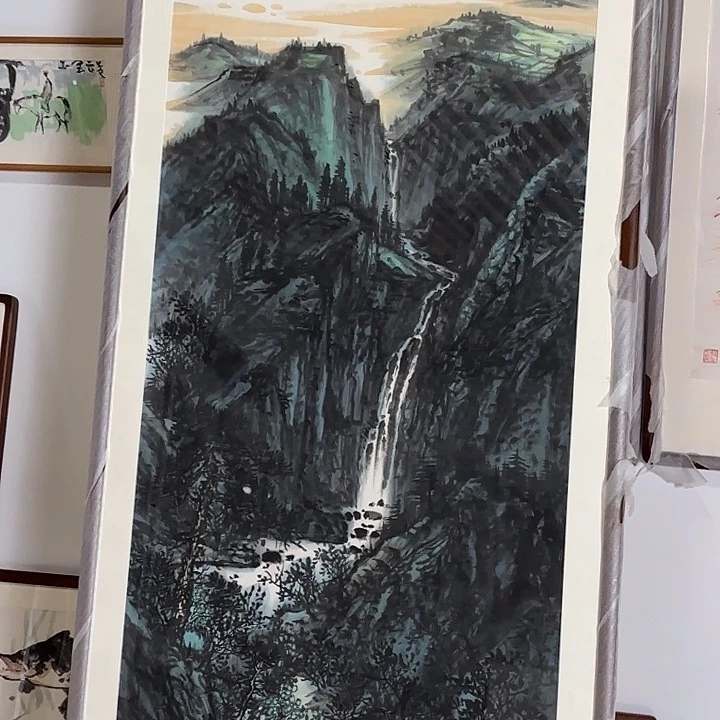 绘画山水画花鸟画书法175*85带框不包邮