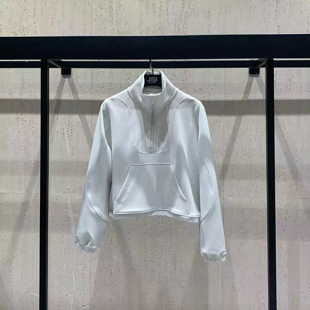 JISI 半拉链条纹卫衣