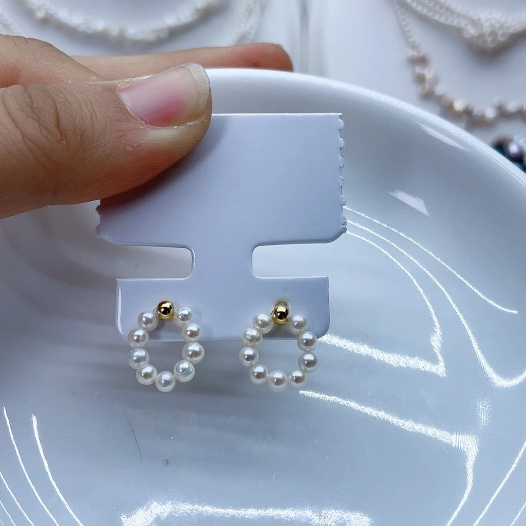 银S925镶嵌耳饰淡水珍珠