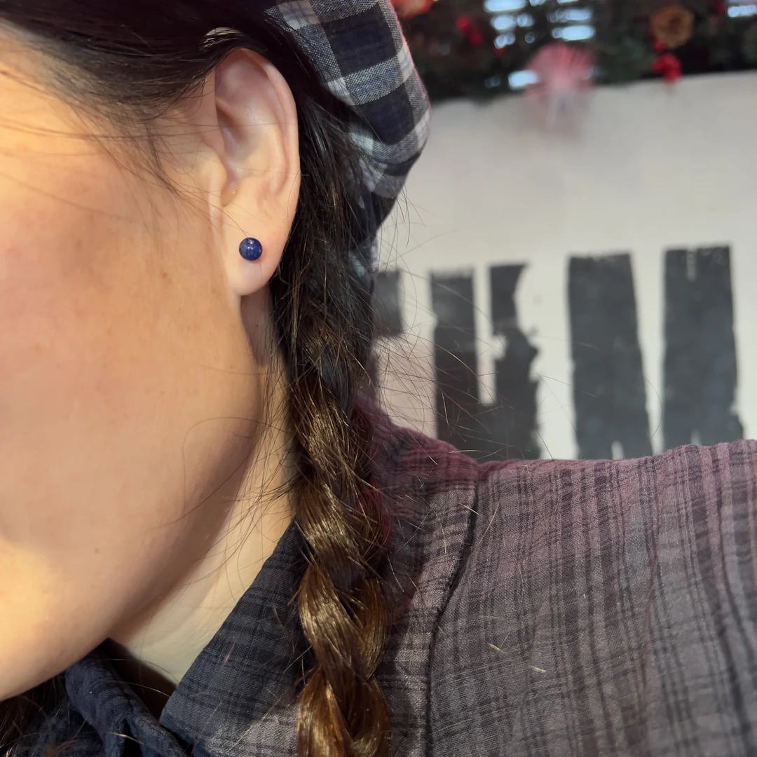 925银耳饰 925银耳钉   蓝绿白 小众百搭精致耳钉