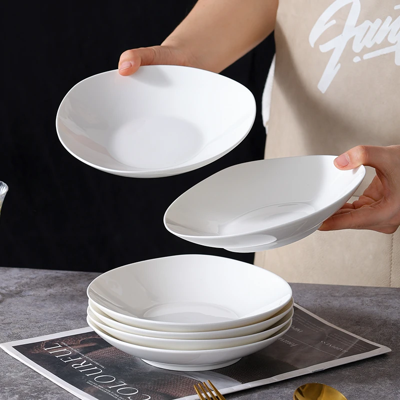 【句途】8个纯色7.5英寸三角造型盘釉下彩简约陶瓷盘饭盘家用餐具