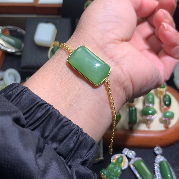 和田玉手牌银S925镶嵌