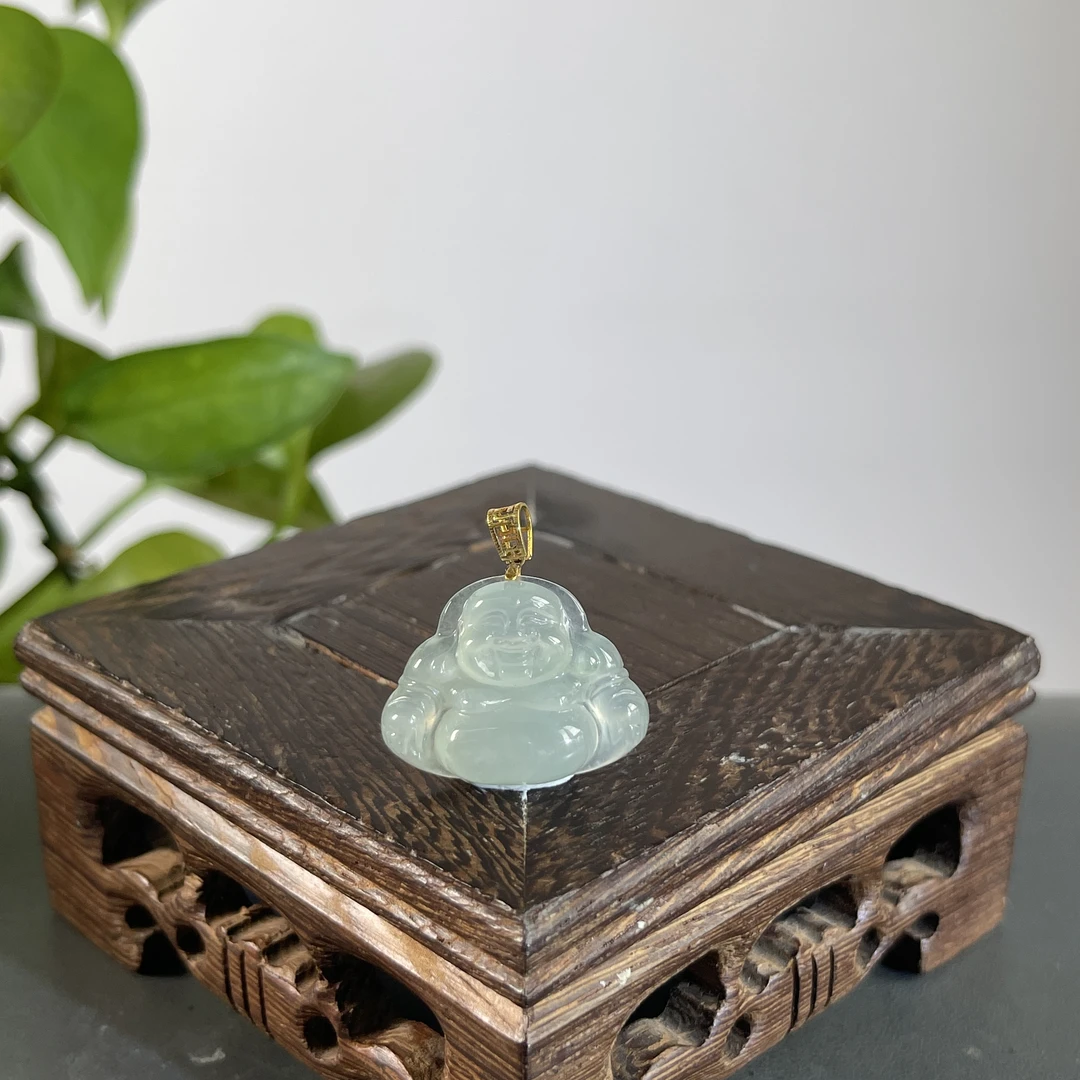 JTW29-88   天然缅甸A货翡翠   18K扣头佛公