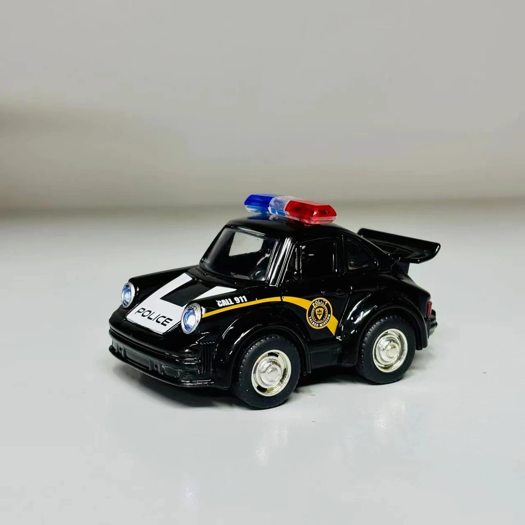 合金声光回力Q萌警车双开模型车JC