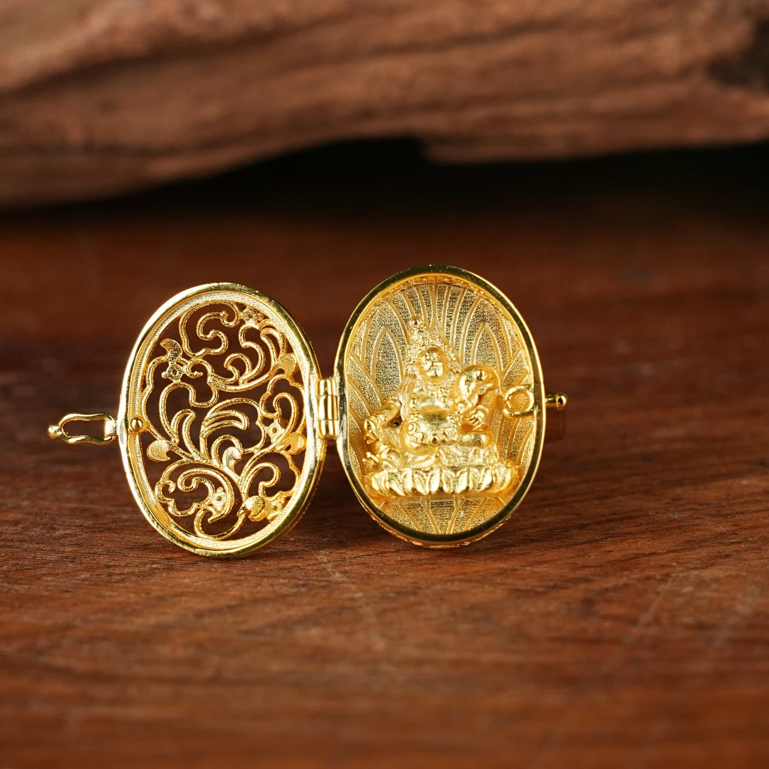 925银银制品 R*黄财神祥云花丝戒指@CSG62040107@