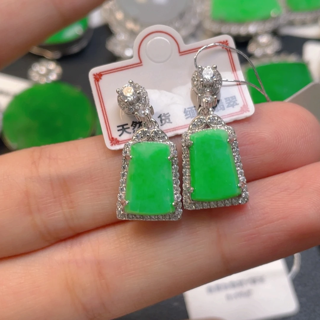 翡翠银S925镶嵌吊坠(不含链)