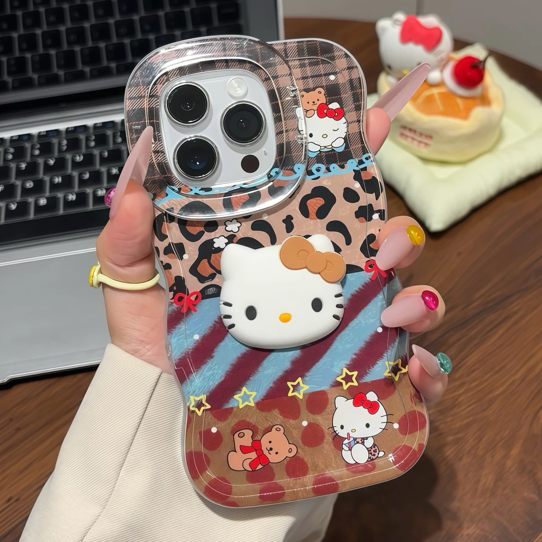 拼纹KT双支架适用iPhone17苹果16手机壳华为p70vivoppo小米15女套