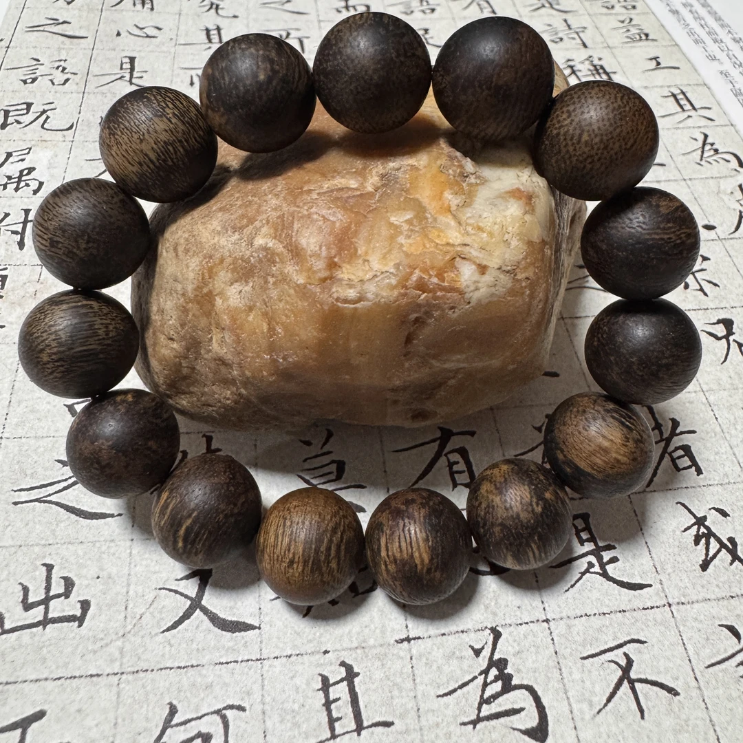 z-759【巴布亚树心留疤沉香】单圈14mm、22.61g