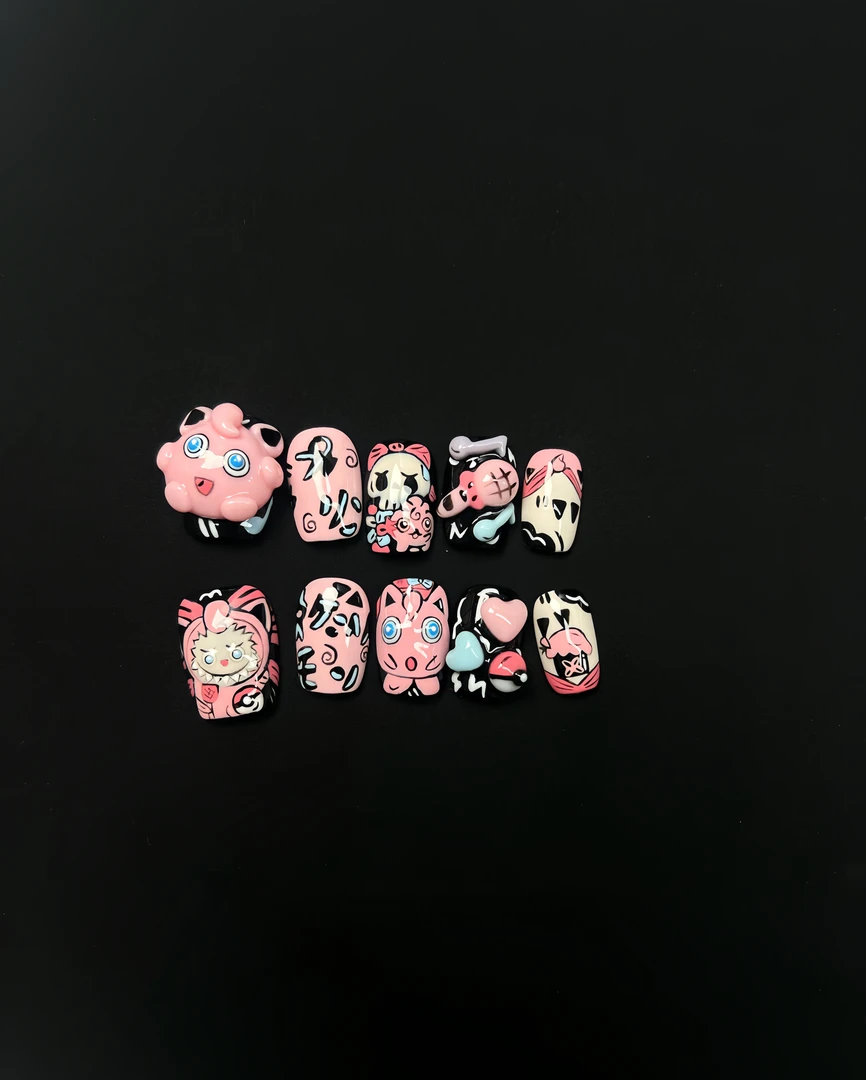 【胖丁拉布布】纯手工卡通高级感可爱显白女神手工高定美甲