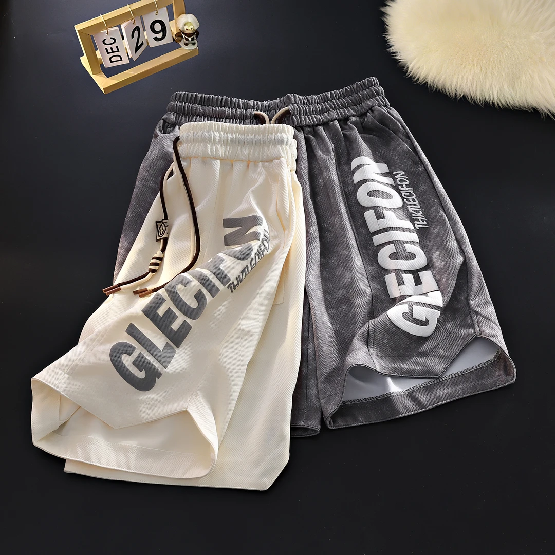 短裤男款夏季休闲百搭美式复古五分裤男士宽松潮流高街运动中裤