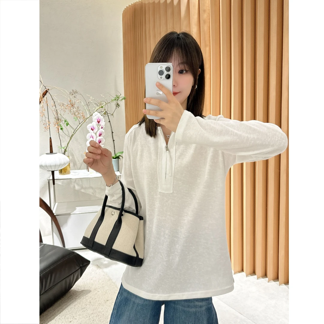 【褚培培自制】 夏季超级好穿轻薄小衫设计感小众女士气质长袖小衫