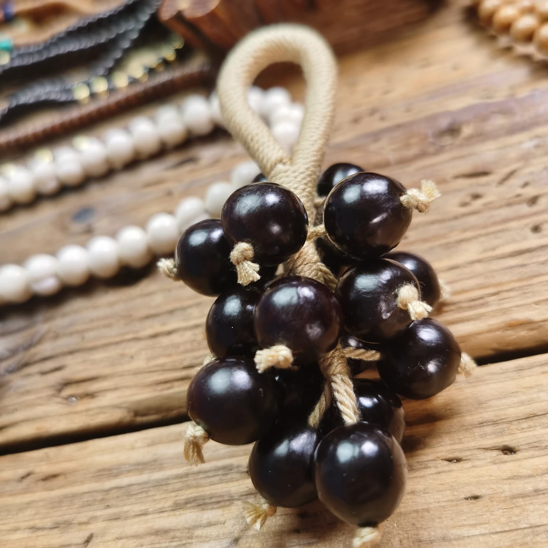 无患子葡萄串文玩手捻解压盘串手工编绳棉线