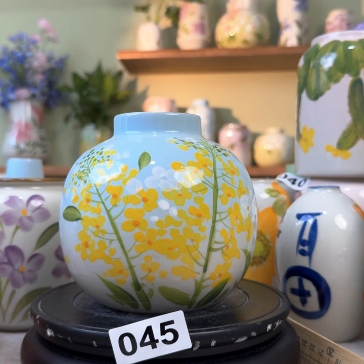景德镇陶瓷手绘花瓶摆件无孔