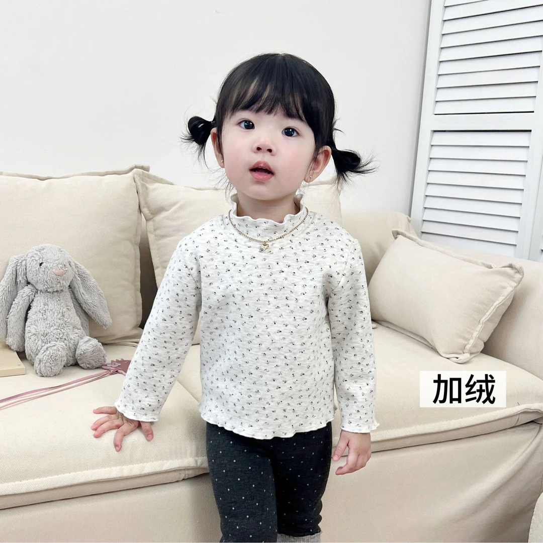 【鱼子酱5-10度】D2585T加绒纯色打底衫+D2583T加绒碎花打底衫