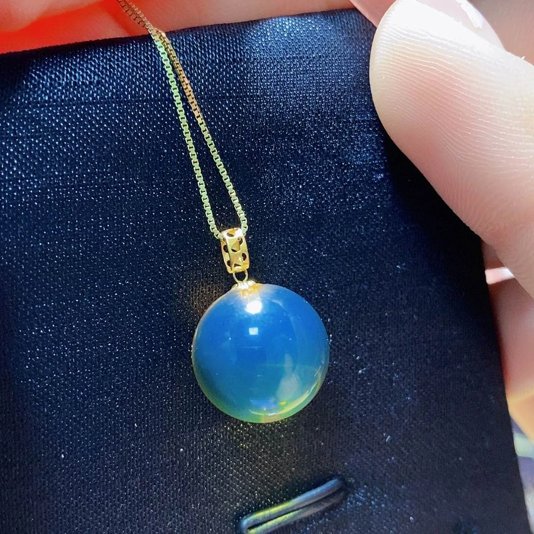 蓝珀颈饰18K金镶嵌尺寸13