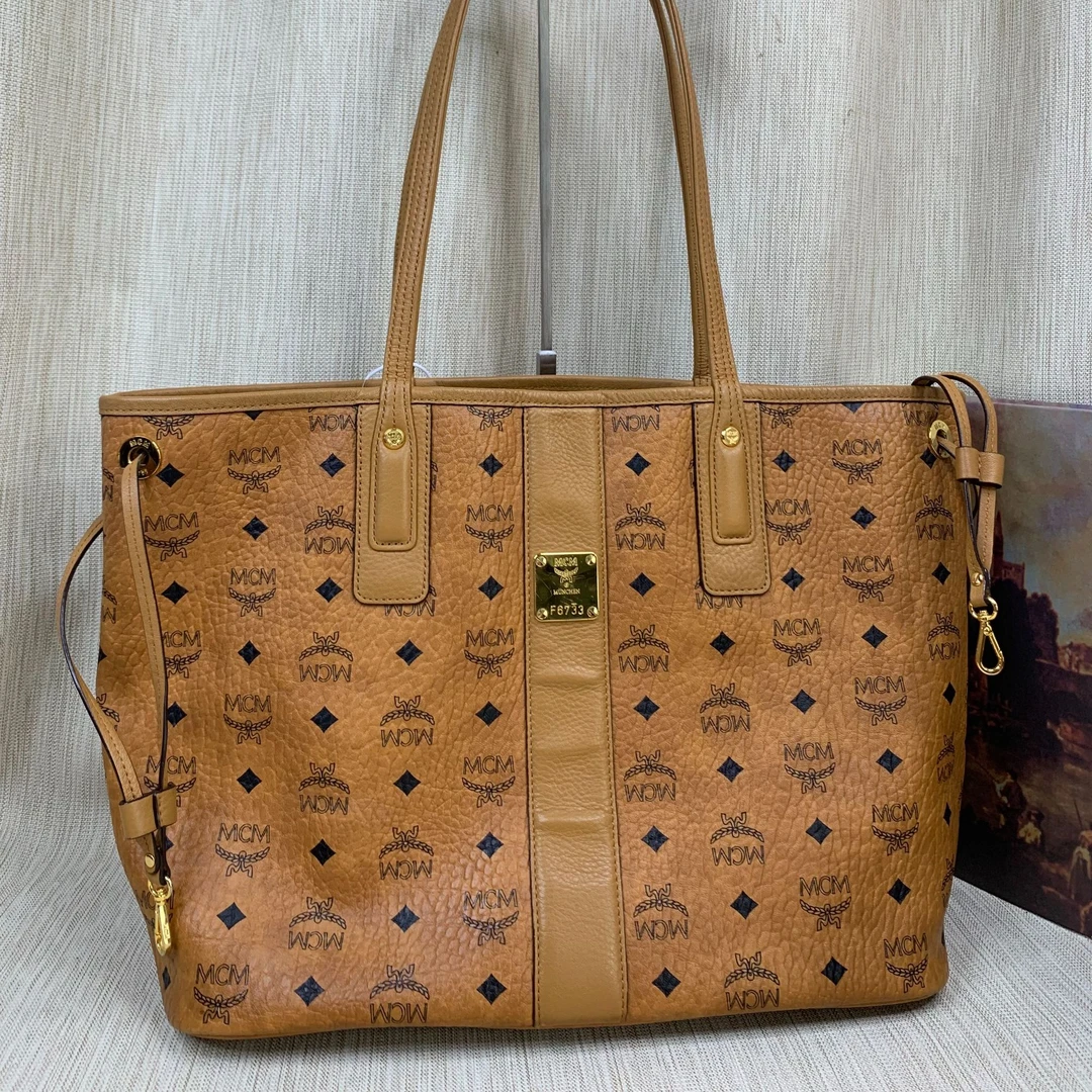 95新 MCM 干邑色购物袋/SD09113041/3041
